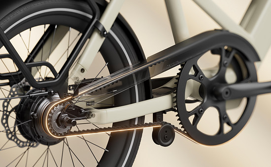 Mit Gates-Riemen ausgestattet, gibts einen sauberen und leisen Antrieb beim CGO Compact.