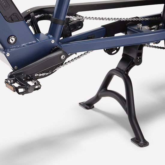 Der Hauptständer soll durch eine verstärkte Querstrebe stabiler stehen, auch wenn das Fahrrad beladen ist.