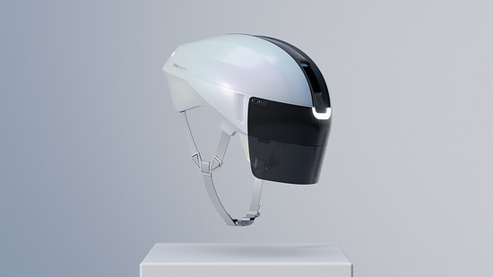 Sieht nach Star Wars aus, ist aber bereit für die Straßen der Zukunft: Visier mit integriertem Head-Up-Display.
